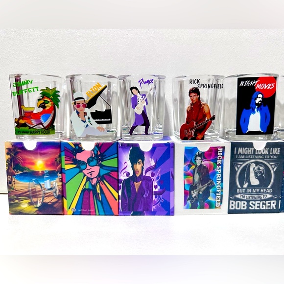 Men Rock/Pop Shot Glass/Gift Box set, Many Choices! - Picture 2 of 13